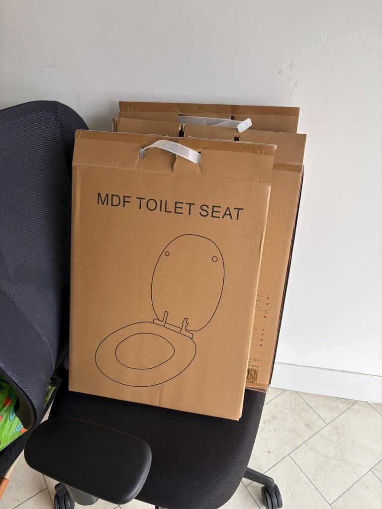 image for x3 Black MDF Toilet Seats