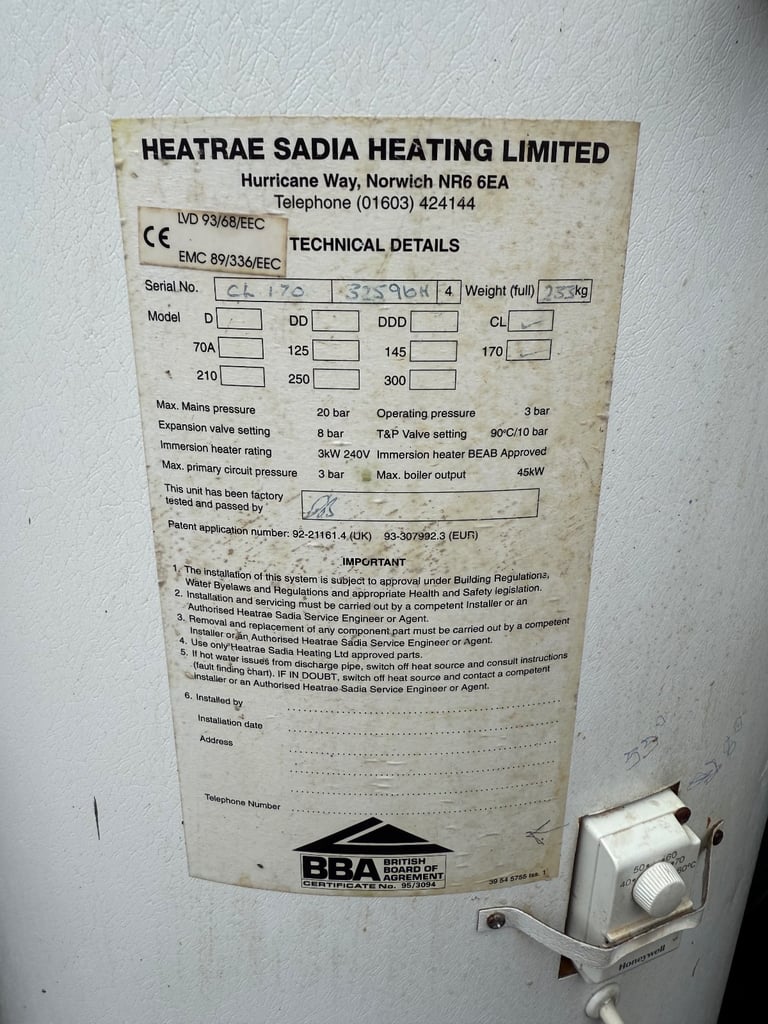 Megaflo Hot Water Cylinder