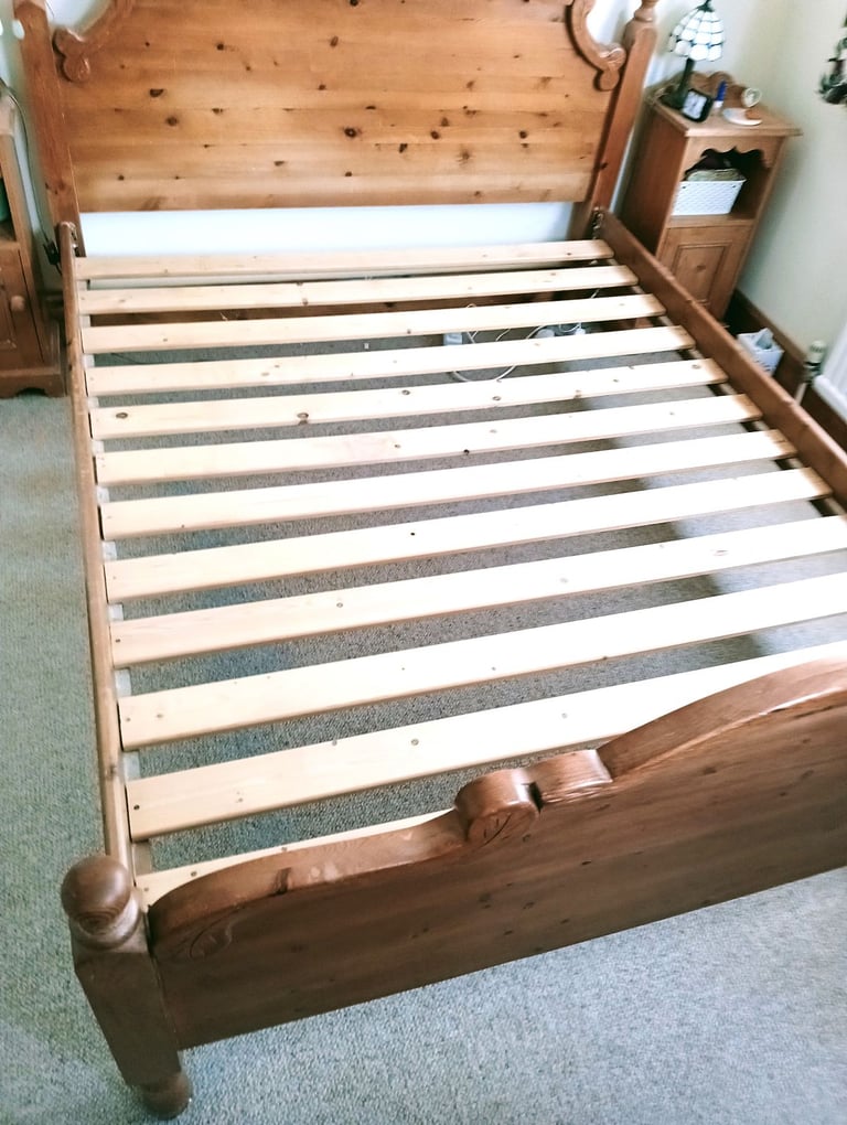 A Waxed Pine King Size Bed