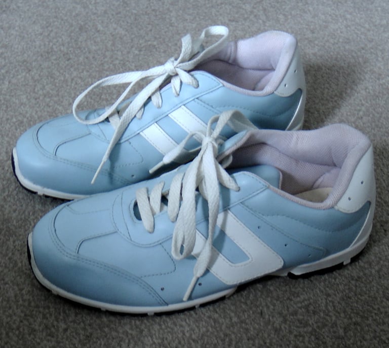 Women's Strut Footwear Light Blue Leather Trainers  UK 6 Euro 39