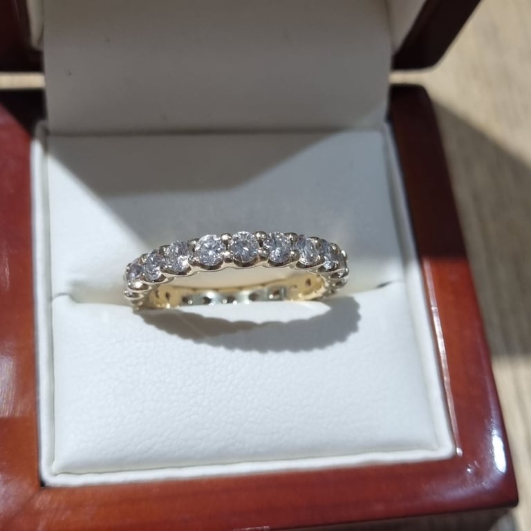 Gold 14ct Diamond full Eternity ring. 