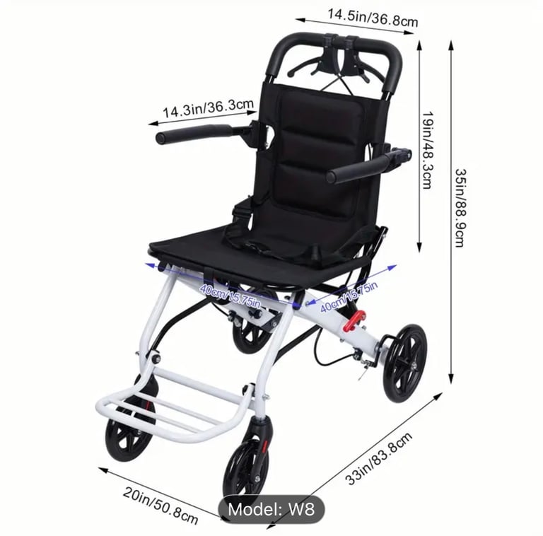 Very light weight manual travel wheelchair 