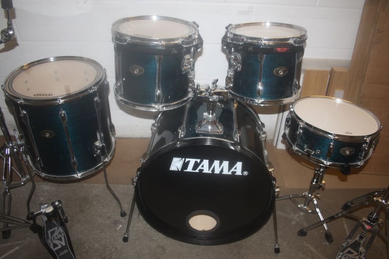Vintage Tama Rockstar Custom Blue 5 Piece Drum Kit 22in Bass + All Hardware Included ~ £475 ono