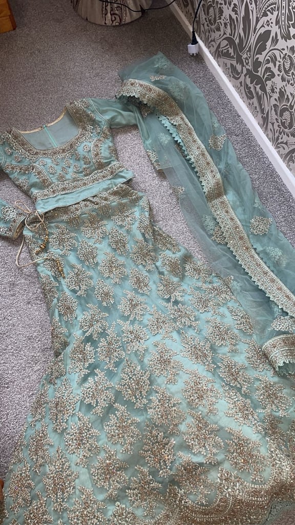 Bridal Dress Mint/bluey - Small Size 8-10