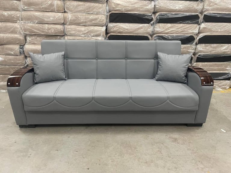 Leather Sofa Cum Bed 3 Seater | Ottoman Storage Sofa Bed 