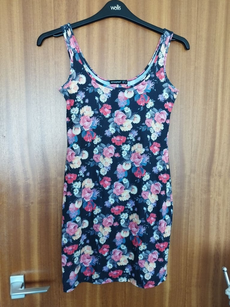 Black multicoloured floral print top 8