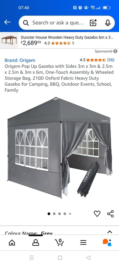 image for Grey gazebo 3x3