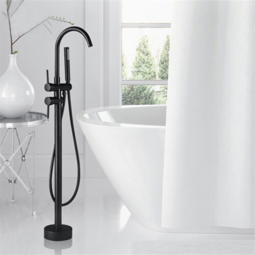 New Black-A Floor Mounted Free Standing Bath Shower Mixer Tap RRP £205 Our Price £140