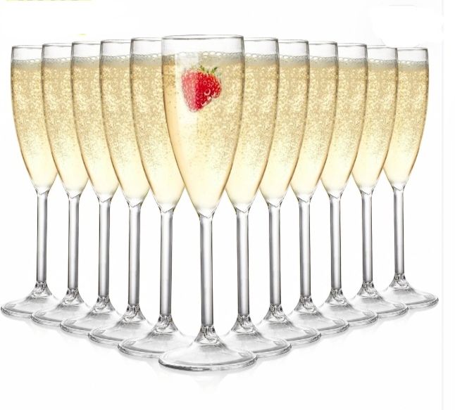 image for Champagne flutes x 12 plastic champagne flutes. New but no box. 
