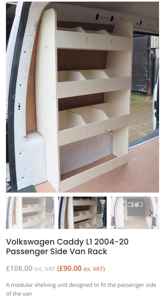 image for Vw Caddy van rack / shelving 