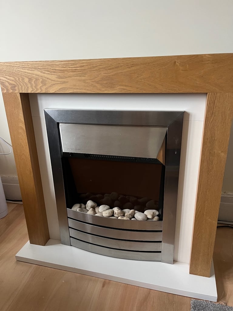 image for Free standing oak effect fire 