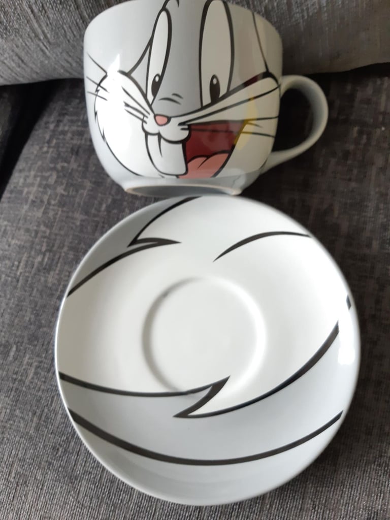 Vintage Bugs Bunny oversized cup and saucer set from Warner Bros.