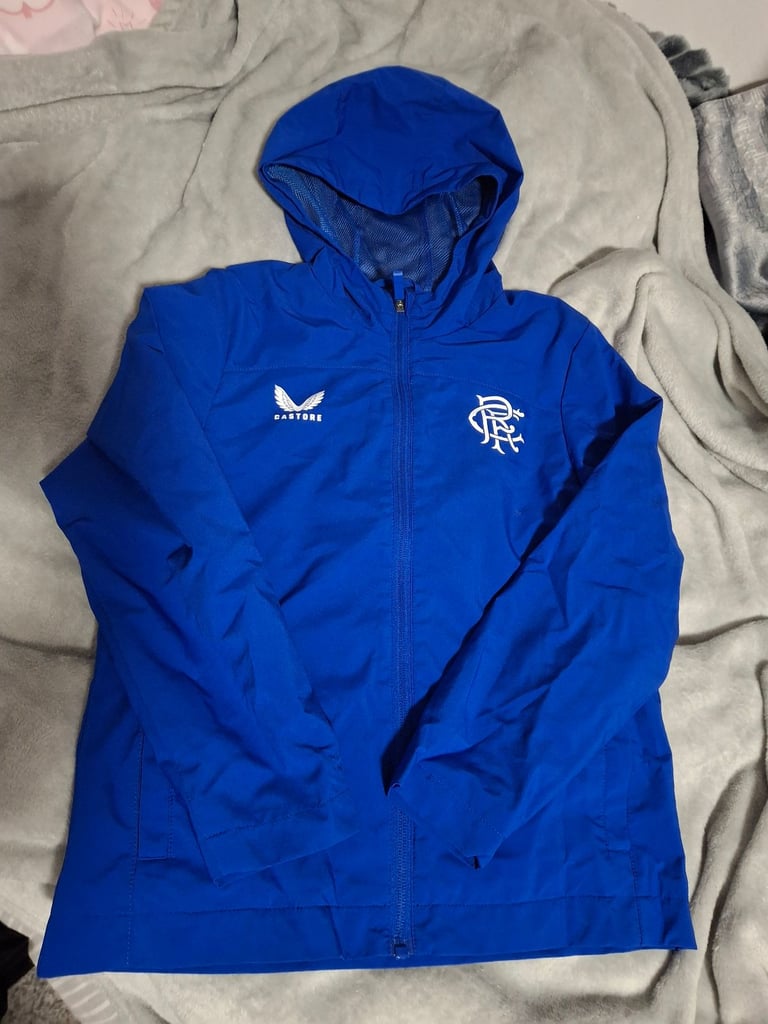 image for Boys blue Rangers Castore rain jacket