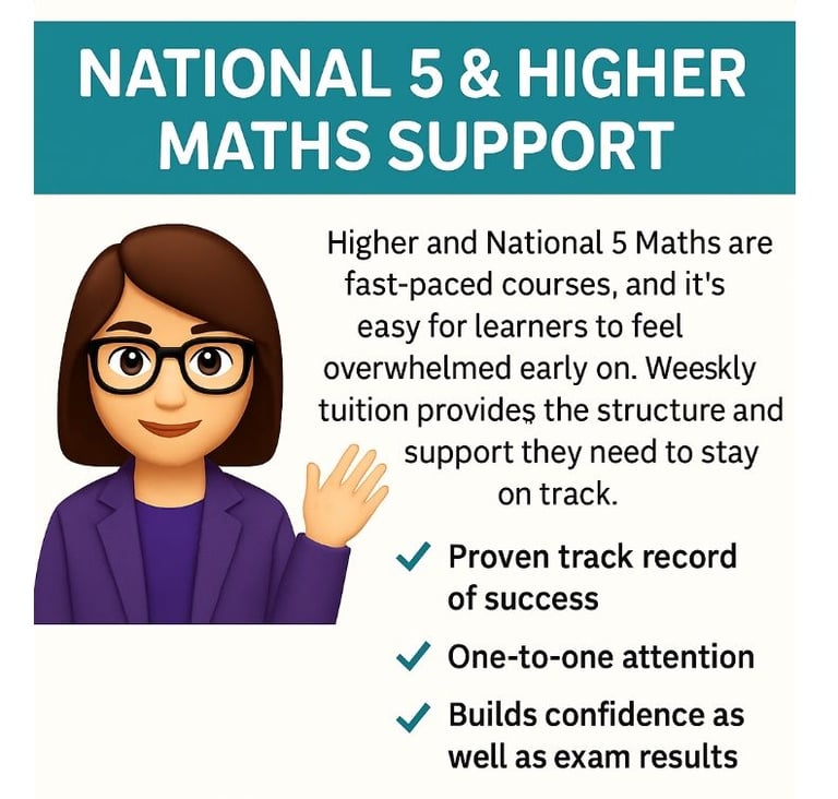 Online Maths Tutor SQA BGE/N4/N5/N5 Apps/Higher/Adv Higher 