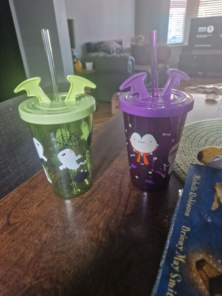 Two halloween beakers