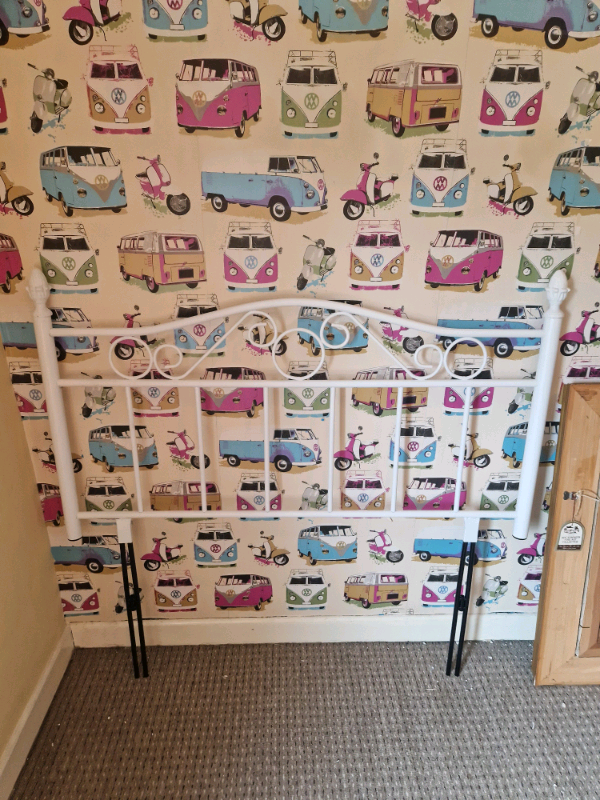 4' Sussex Bed Headboard White - Metal.