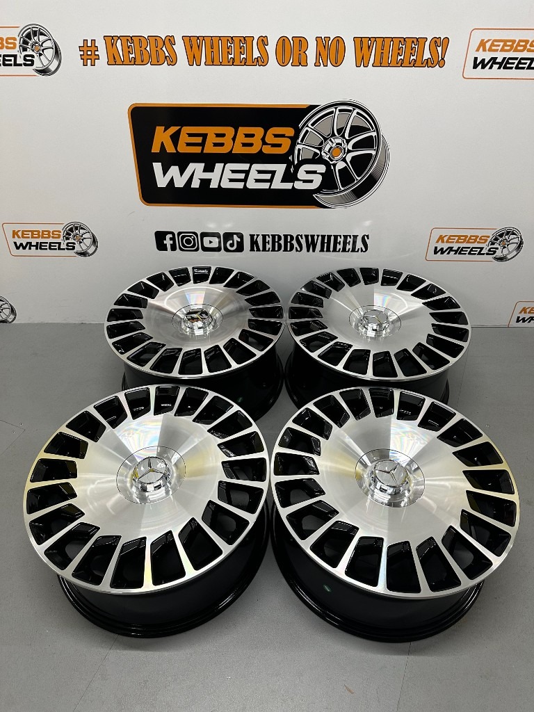 20" MERCEDES MAYBACH REPLACEMENT ALLOY WHEELS BLACK MACHINED C CLASS E CLASS S CLASS