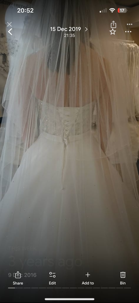 image for Full length diamanté Bridal Veil 
