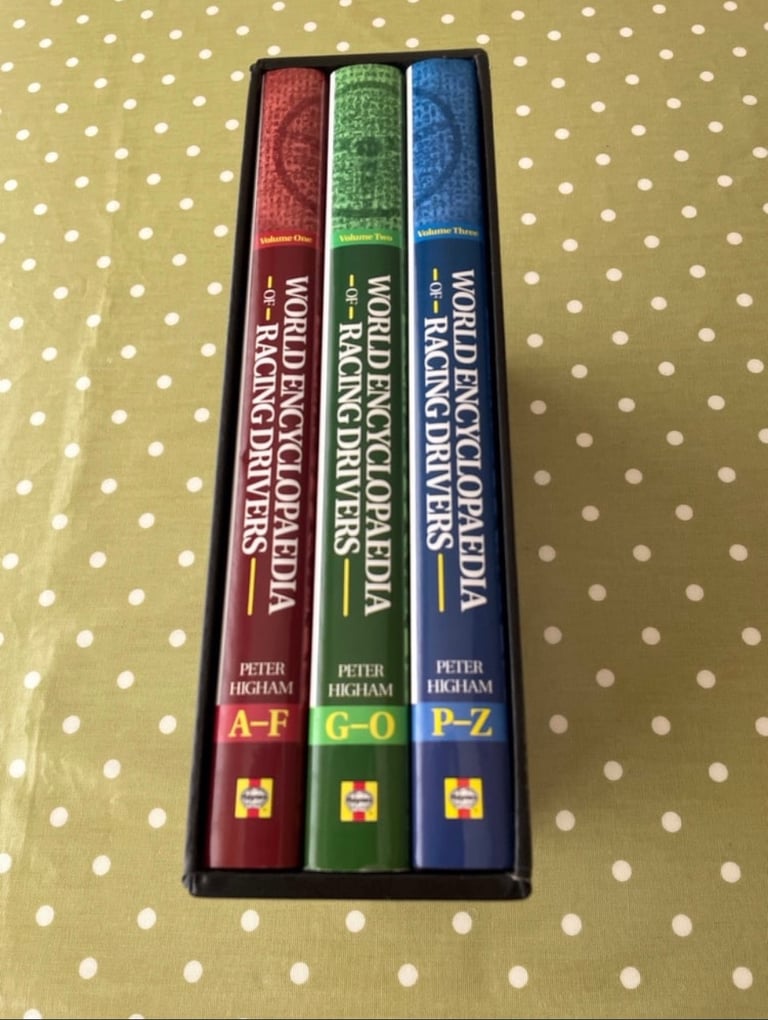 The World Encyclopaedia of Motor Racing Drivers x 3 Volumes/Books - by Peter Higham VGC