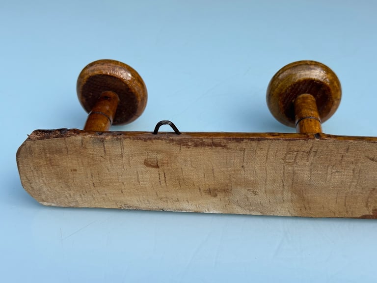 VINTAGE FRENCH FAUX BAMBOO COAT RACK, COAT HOOKS, HAT RACK, FOUR HOOK - L51.5cm - WILL POST!