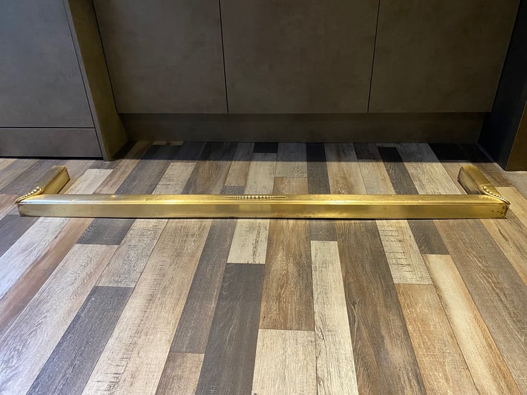 Large vintage brass fire fender