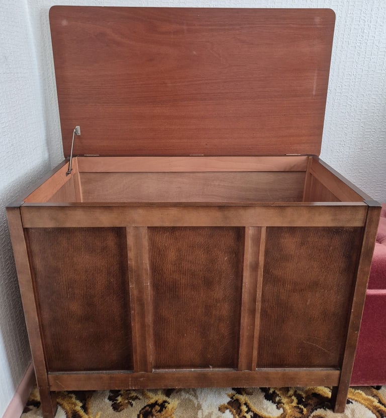 Vintage Large Wooden Deep Storage Chest Trunk with Lid