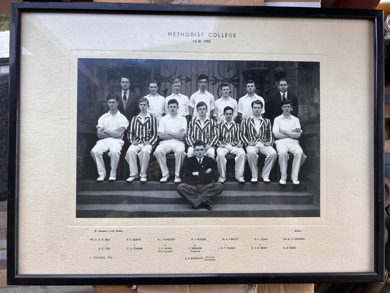 Methody College Belfast 1952 Cricket Team Framed Photograph