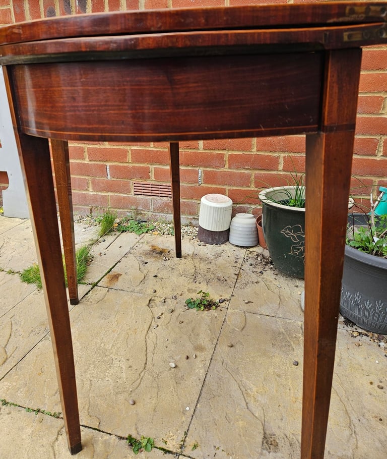 Georgian Mahogany Antique"D" Shaped Card Table Circa 1800