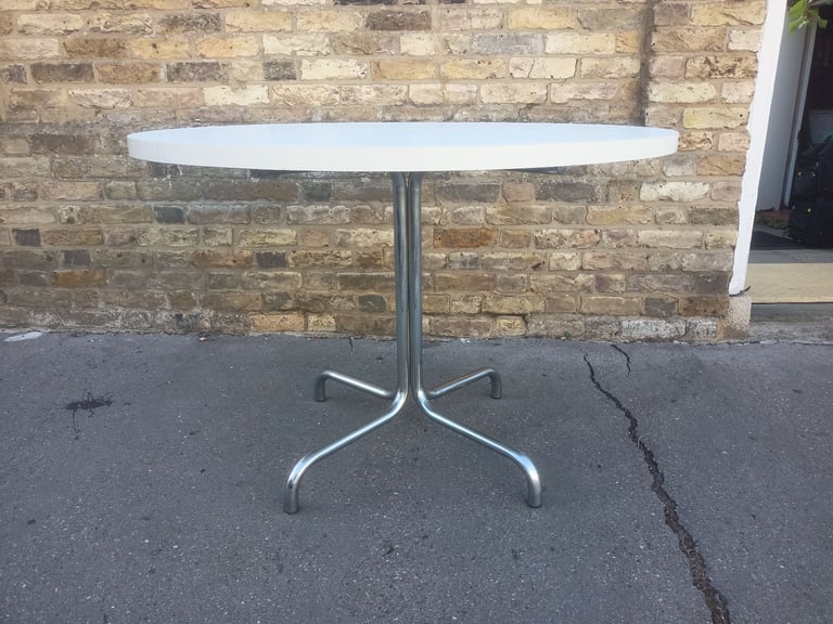 Vintage  White melamine topped and chrome table by Tavo – circa 1960’s.