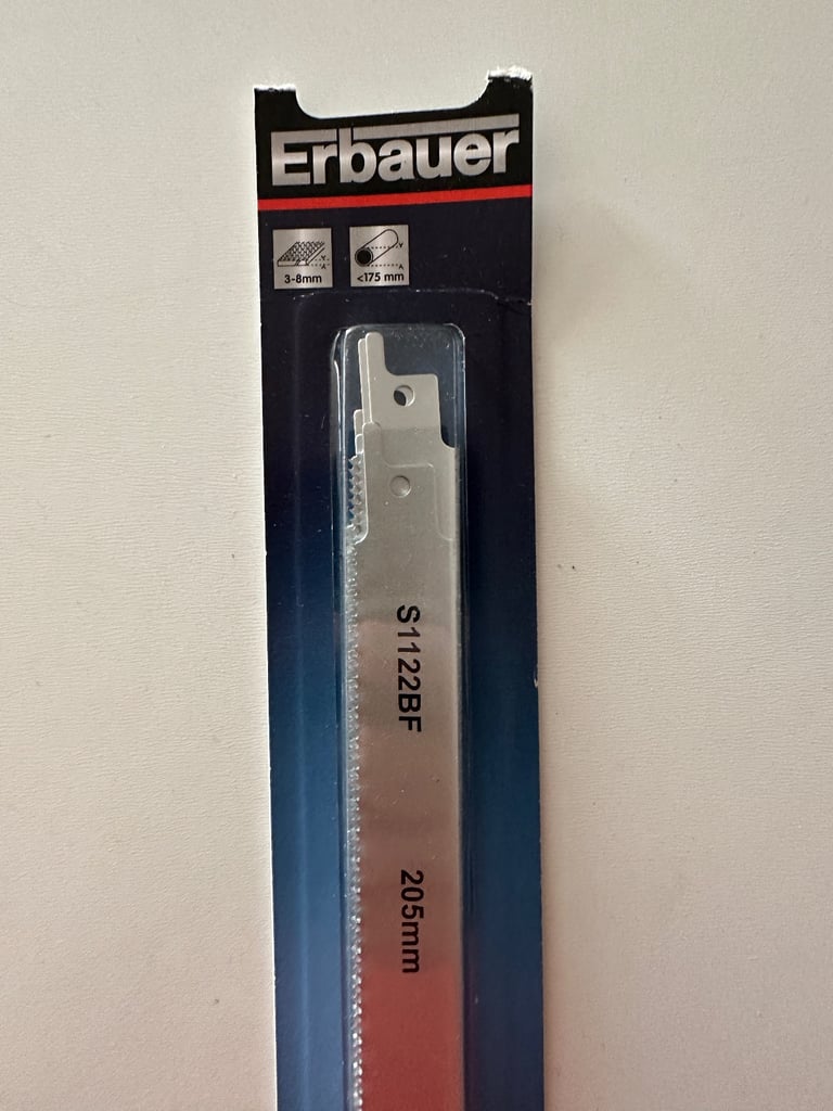 Erbauer Multi-Material Reciprocating Saw Blades 205mm 5 Pack S1122BF