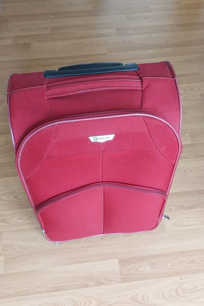 Delsey Red cabin Luggage Travel Trolley 20 x 48 x 34