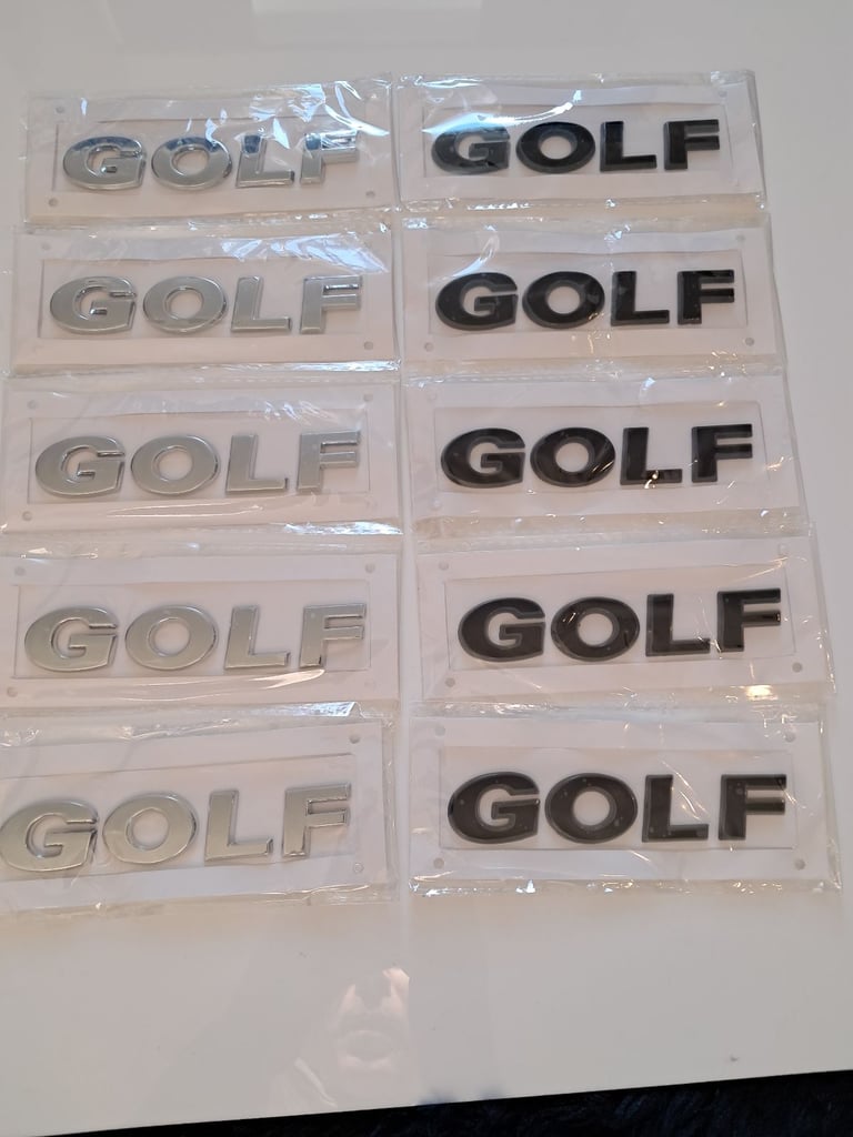 mk7 golf boot badge in gloss black or chrome 