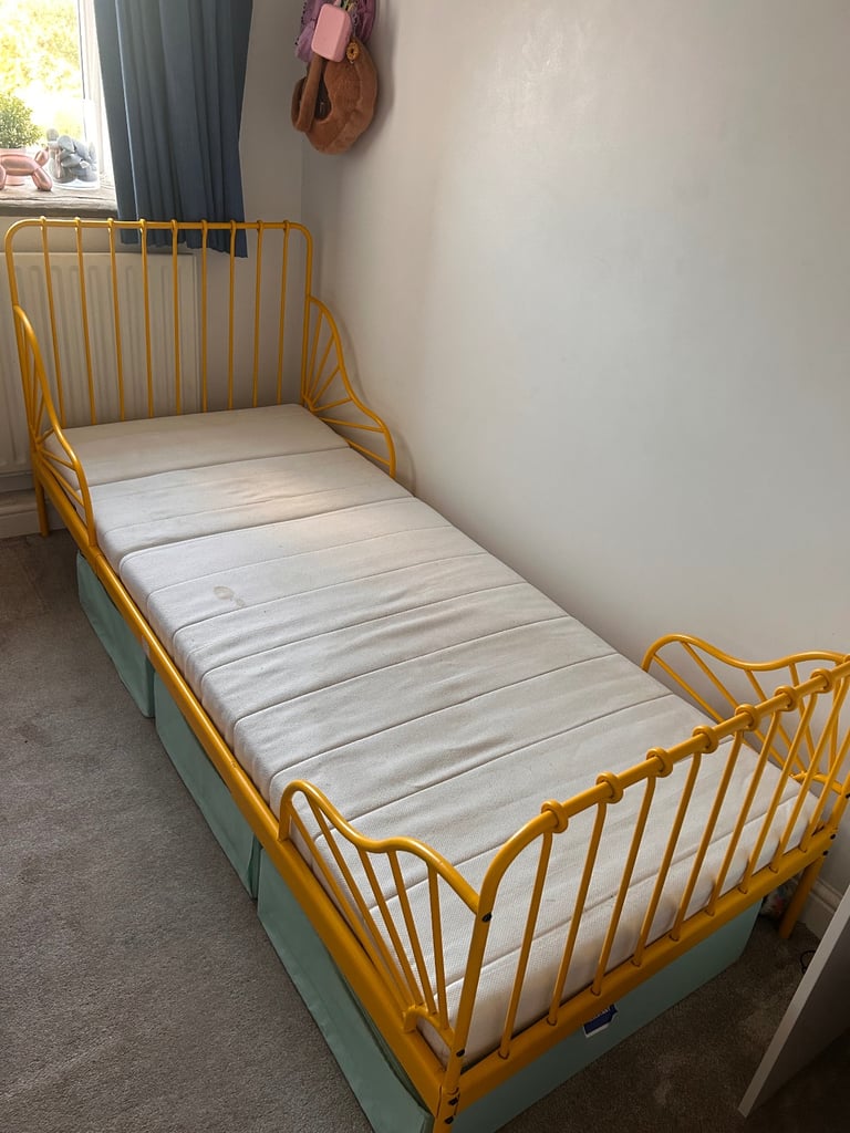 Ikea yellow childs extendable bed