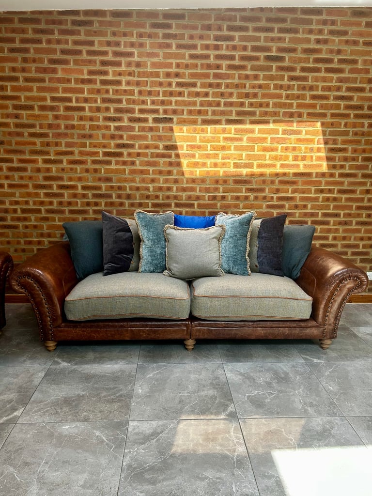 Tetrad Northwood Leather Sofa and Footstool Set ( delivery ) 