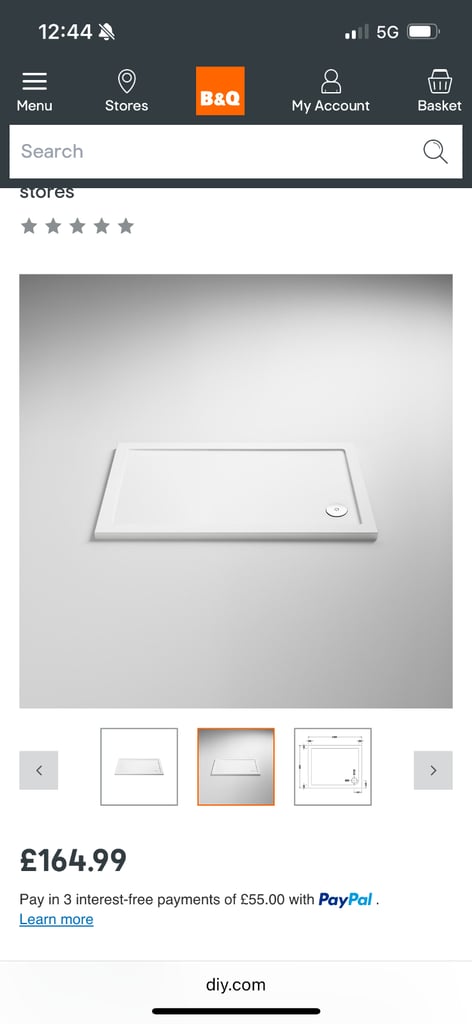 Nes Home Slim 1000 x 800 Rectangular Stone Resin Shower Tray For Wetroom Enclosure
