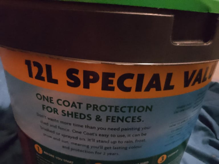 12 Litres of Charcoal Grey One Coat Paint Protection for Sheds & Fences