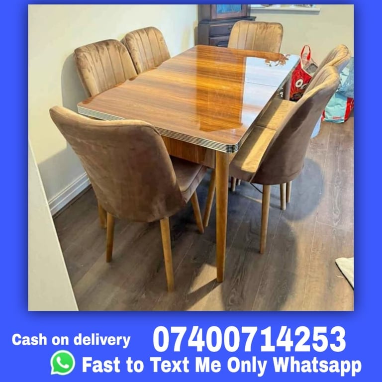 Limited Edition Wooden Table with 6 chairs Available Cash on delivery