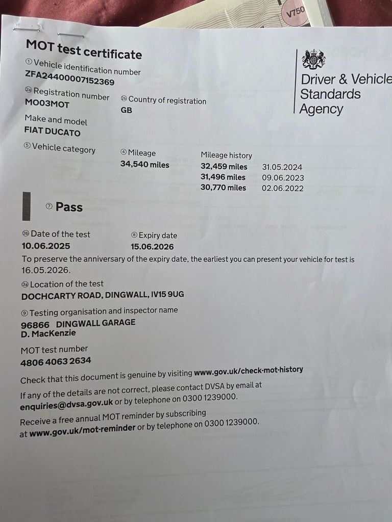 6 berth/6 seatbelt, motorhome