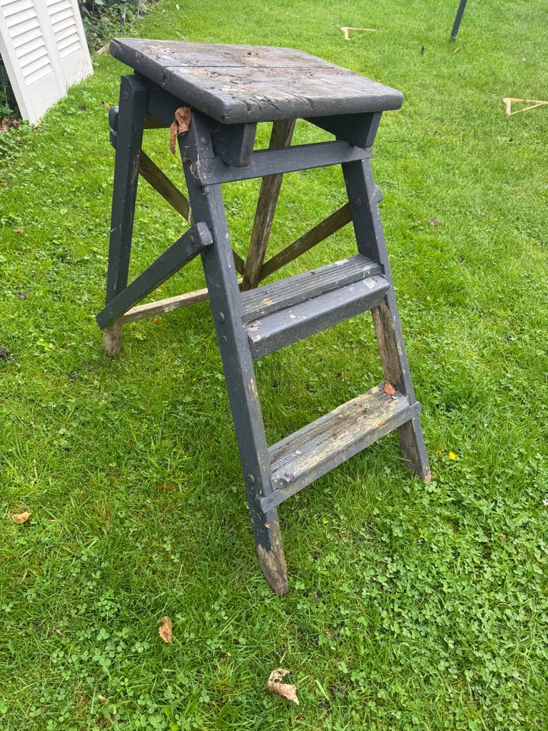 image for Vintage antique step ladder, pot stand