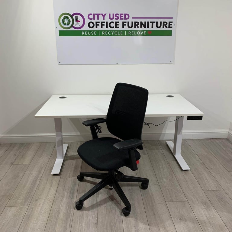Used Office Furniture! ♻️ Pro Electric Sit-Stand Desk, Dual Motor, Memory Settings