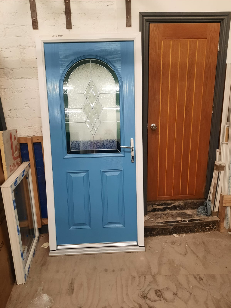 Ex Showroom Display Composite Door 950 x 2070 Duck Egg Blue outside White inside £495