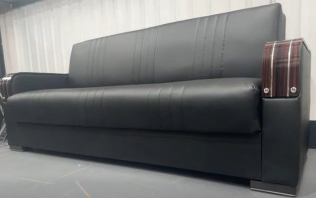Leather Sofa Cum Bed 3 Seater | Ottoman Storage Sofa Bed 