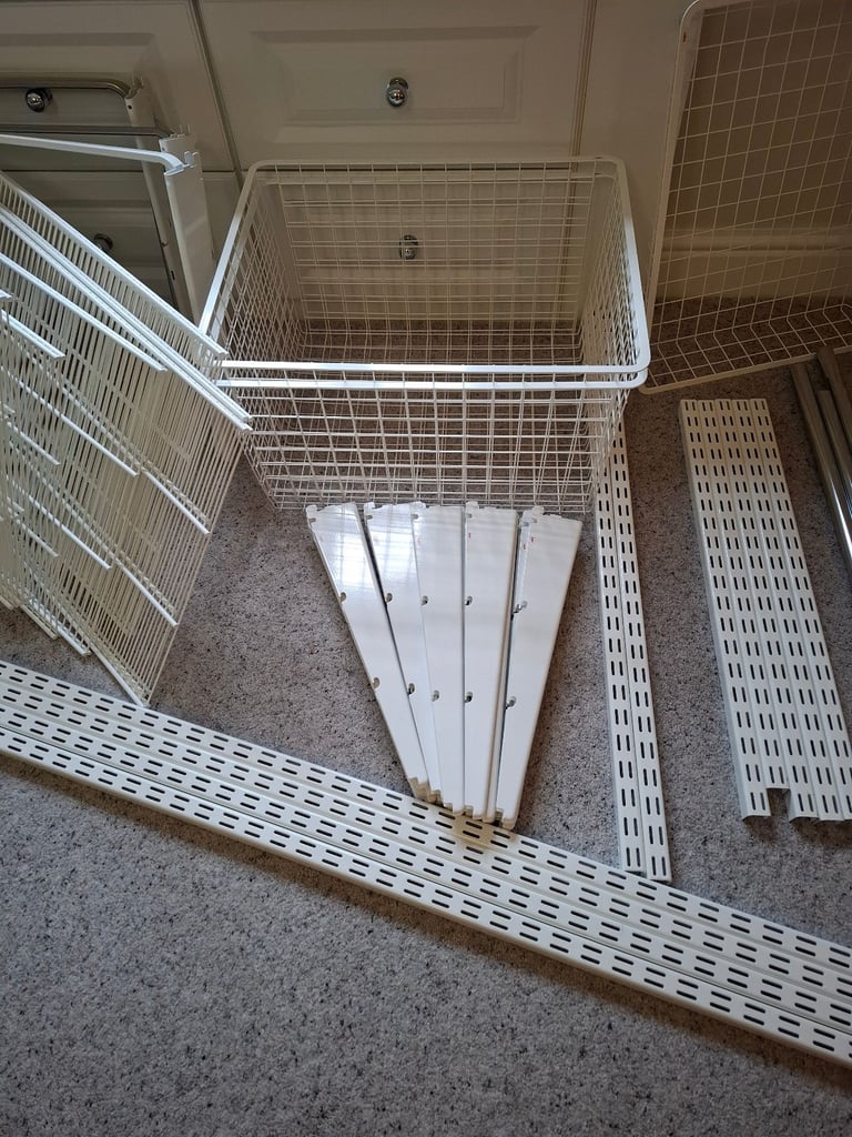 Large White Elfa Closet Storage System