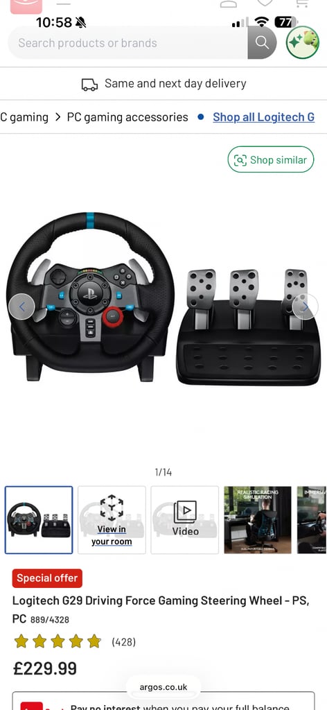 Logitech steering wheel ps4/5
