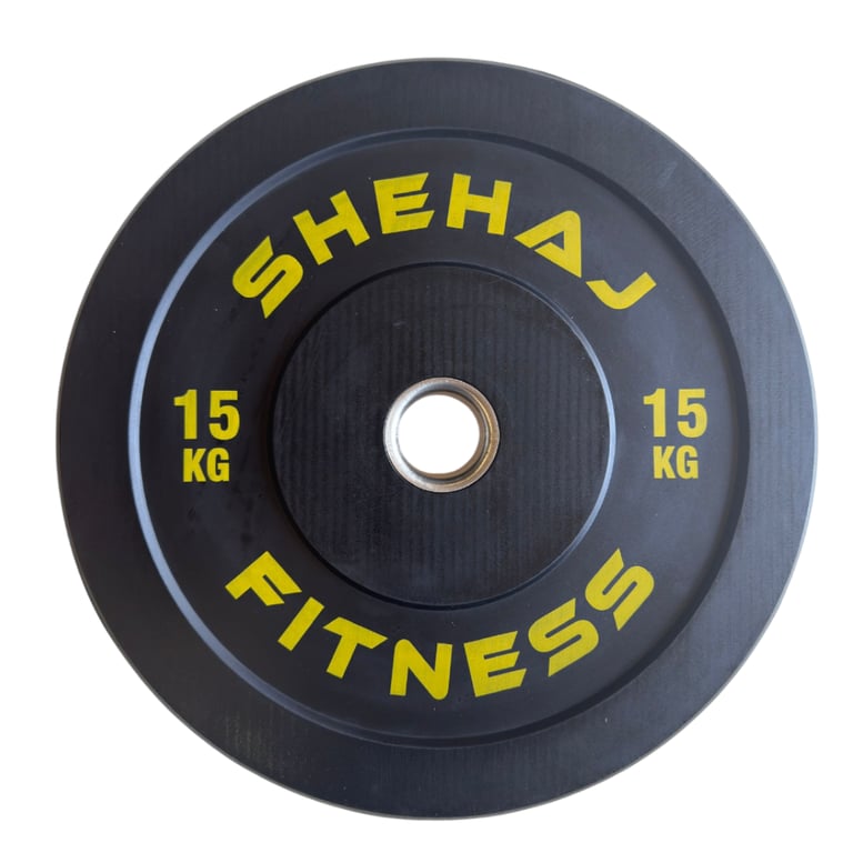 Shehaj Black Bumper Plates 100kg Set - Weights Gym Olympic