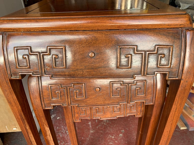 Mid century Chinese set of 3 nesting tables