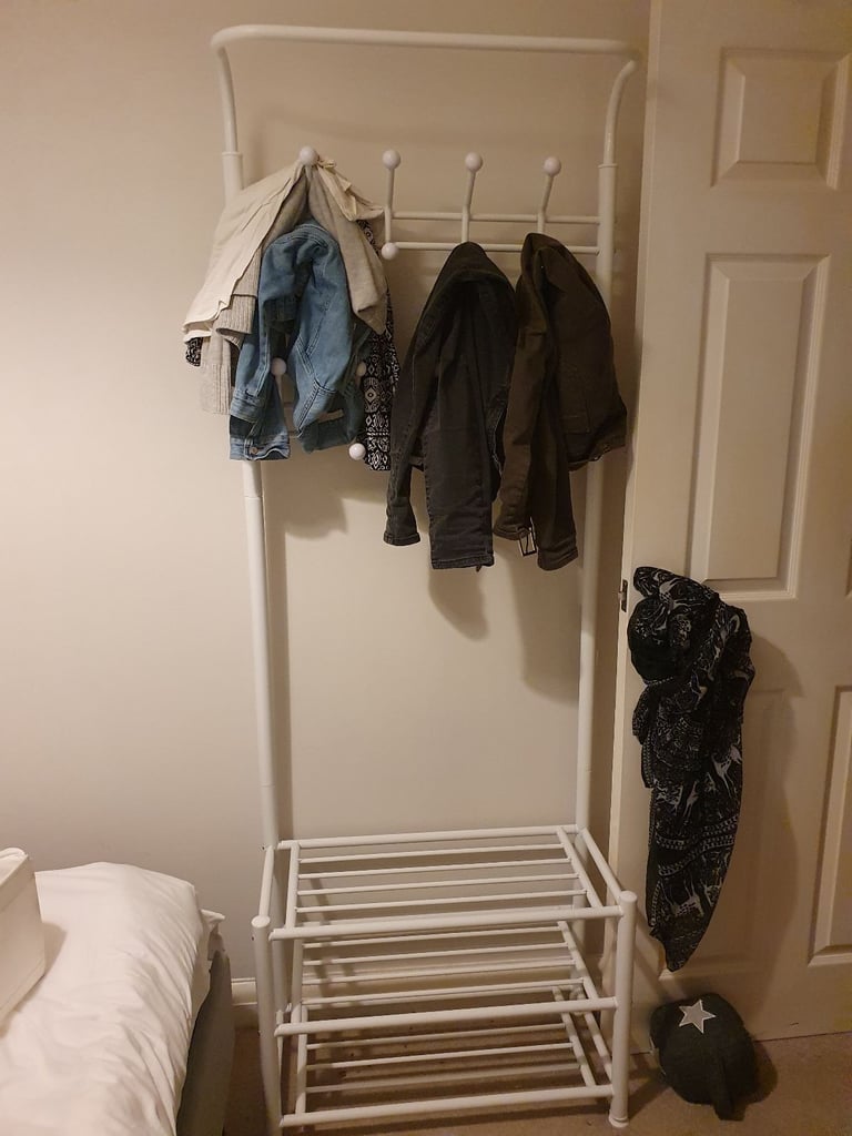 Coat hanger used as clothing rack for daily storage