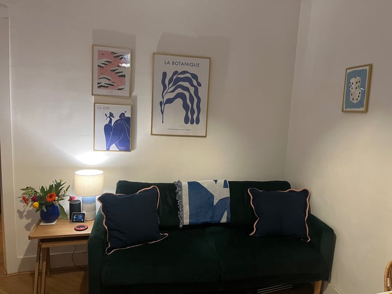 image for Green Velvet Sofa (Dunelm) 