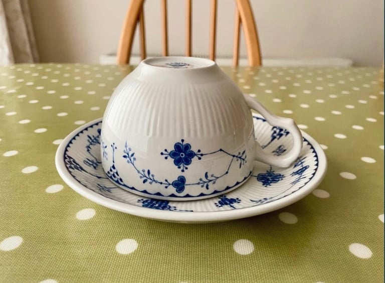Masons ‘Blue Denmark’ Blue & White Floral China Tea or Coffee Cup & Saucer Set VGC