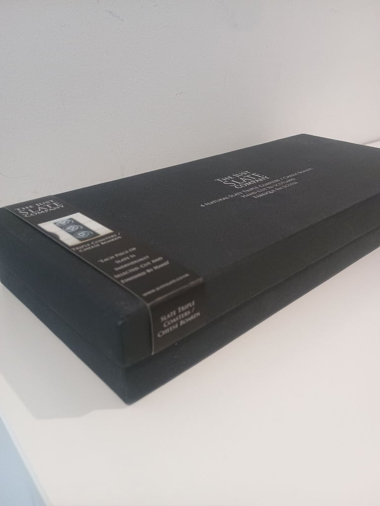 NEW - The Just Slate Company Natural Slate Triple Coasters / Cheese Boards (Set of 4)